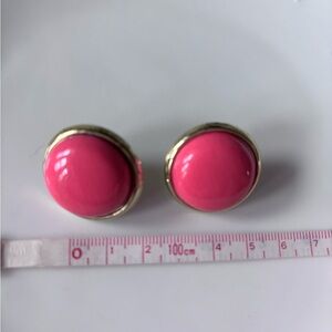 Vintage Pink and Gold Stud pierced Earrings - mint!